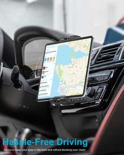 Vista 2 de Soporte para tablet de coche con ranura para CD, soporte para tableta de CD ultra resistente para automóvil con rotación de 360°, compatible