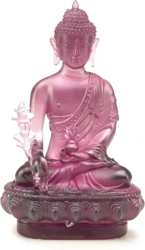 Vista 6 de KALIFANO - Cristal azul divino de Guan Yin, figura del zodiaco chino, meditación, decoración espiritual o de cristal en casa Un símbolo