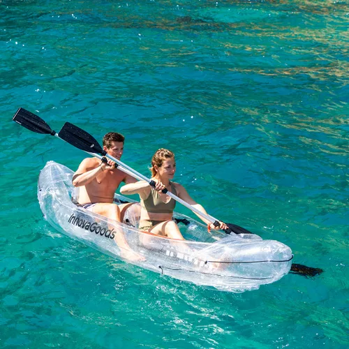 Vista 2 de Kayak Hinchable Transparente con Accesorios Paros InnovaGoods 312 cm 2 plazas