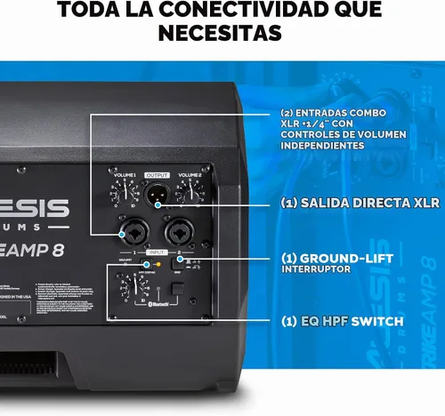 Vista 8 de Alesis Nitro Pro y Strike Amp 8 MK2 - Juego de batería eléctrica con altavoz amplificador de batería de 8 pulgadas de 2000 W, con Bluetooth