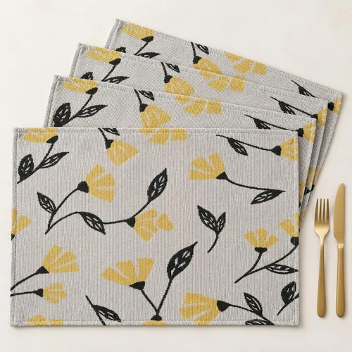 Vista 14 de DaDa Bedding - Juego de 4 manteles individuales de algodón y lino para mesa de comedor, 13 x 19 pulgadas Bendición familiar de otoño