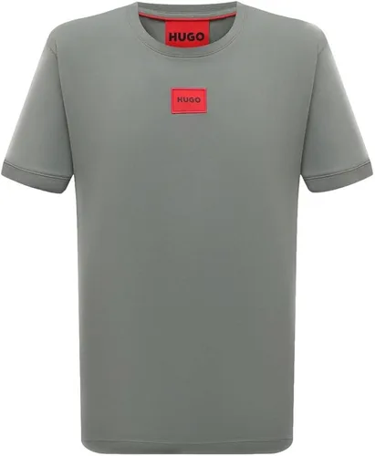 Vista 29 de Hugo Mens Ribbed Crew Neck Regular Fit Center Logo T-Shirt Blanco (Chalk White)