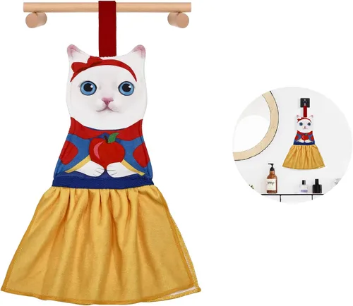 Vista 31 de Divertidas toallas de mano – Lindas toallas colgantes y toallas de cara para decoración de gatos, súper absorbentes, suaves, inauguración