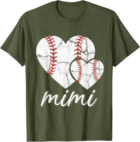 Vista 56 de Camiseta de béisbol Mimi para el Día de la Madre, Negro, S