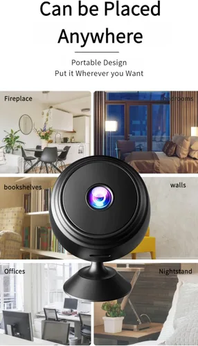 Vista 6 de OVWE Mini cámara oculta, cámara espía de visión nocturna 1080P, cámara de seguridad para el hogar gran angular con detección de movimiento