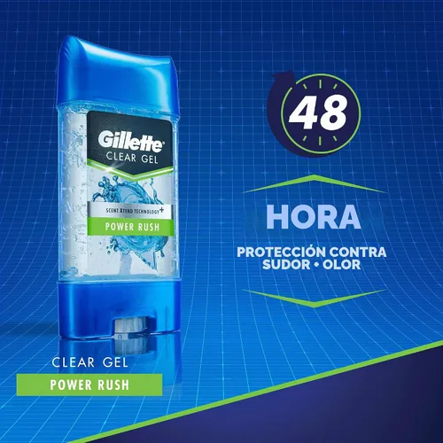 Vista 7 de Gillette Gel transparente antitranspirante/desodorante, Power Rush, barra de 4 onzas (paquete de 6) (el embalaje puede variar)
