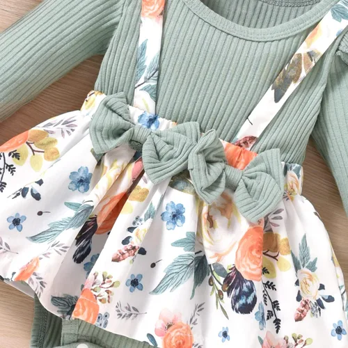 Vista 79 de Unutiylo Ropa de bebé recién nacida prematura con tirantes, traje de otoño e invierno, traje de manga larga con volantes