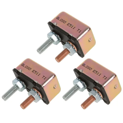 Vista 9 de GLOSO Disyuntores tipo perno de perno para camión, autobús, RV, motocicleta, sin soporte, cubierta de metal, reinicio automático (T1), 1 paquete
