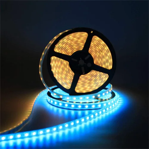 Vista 5 de Tira de luz LED RGB impermeable de 100 pies, 120 pies, 150 pies, 180 pies, 200 pies, 250 pies, 300 pies, 60 LEDs/M 24 voltios, control remoto RF