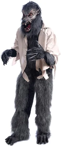 Vista 2 de Zagone Studios Disfraz de hombre lobo Moonstruck, con máscara, camisa, guantes, pantalones y pies