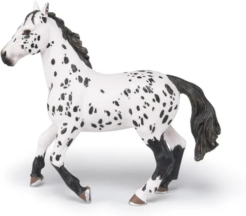 Vista 4 de Papo - Figura de caballo Appaloosa negra realista para niños - A partir de 3 años - Colección de caballos y ponis - Juego educativo para montar a