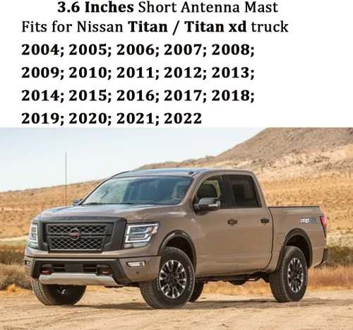 Vista 3 de AMFRNE Antena de corto rendimiento para Nissan Titan xd Truck 2004-2025 2026, Frontier 1998-2019, Nissan Xterra 2000-2015, reemplazo perfecto negro