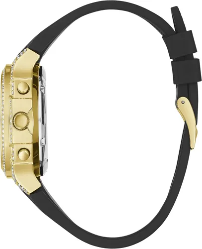Vista 2 de GUESS US Womens Gold-Tone and Black Digital Multifunction Watch