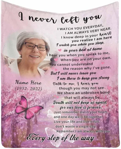 Vista 21 de Manta de memoria amorosa personalizada, no Longer be My Side but Forever in My Heart