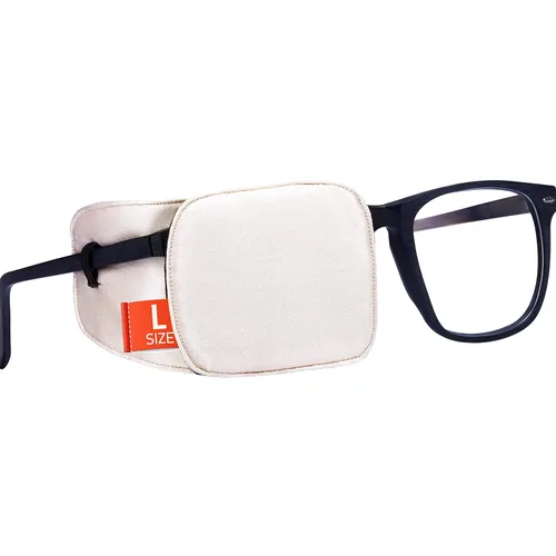 Vista 19 de Parche de ojo de seda Astropic para gafas de adultos y niños para cubrir cualquier ojo (Mediano, Violeta)