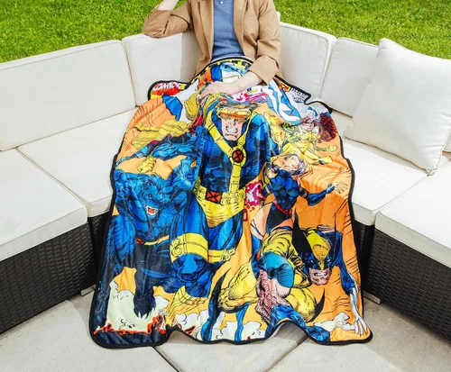 Vista 4 de Marvel Cobija de forro polar con funda de cómic de Comics X-Men 45 x 60 pulgadas