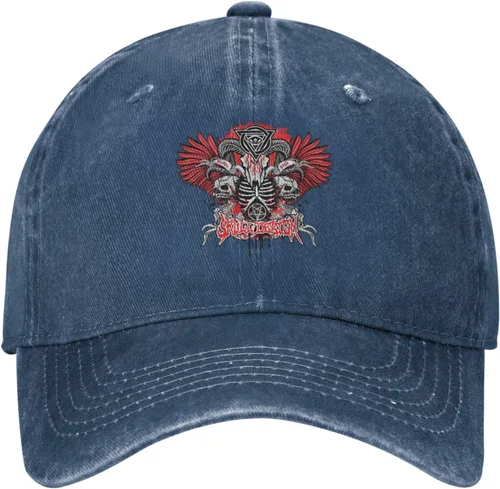 Vista 2 de Cowboy Hat Trendy Hats for Man and Women Djustable Four Season Outdoor Baseball Cap of Hell Skull with Angel Navy Blue