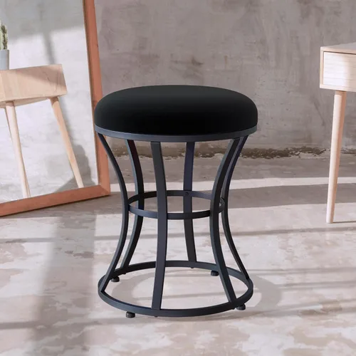 Vista 8 de Taburete de tocador pequeño, taburetes de maquillaje para escritorio de tocador, silla de tocador de baño, taburete metálico para sala de estar