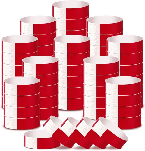 Vista 10 de 2000 pulseras de papel para eventos, impermeables, color negro neón, pulseras adhesivas de identificación de conciertos, bandas de mano para eventos