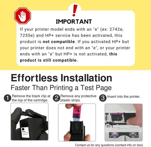 Vista 4 de Limeink 1 cartucho de tinta remanufacturado para HP Ink 67 XL para HP 67xl Black Cartridge 67xl Impresora Black Envy 6000 67-1
