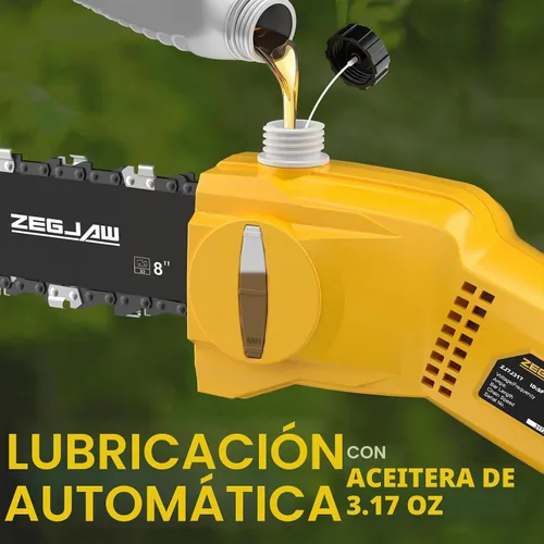 Vista 4 de ZEGJAW Sierra de poste con cable, sierras de poste de 6 amperios y 8 pulgadas para recortar árboles, sierra de poste eléctrica con alcance de 13