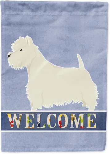 Vista 101 de Caroline's Treasures CK3704GF Bandera de jardín de bienvenida de Akita Shepherd Black and Tan - Bandera decorativa para patio exterior, patio