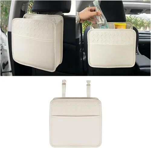 Vista 14 de Mandark Organizador de respaldo de asiento de automóvil, cuero PU, bolsillo de almacenamiento colgante para asiento trasero del vehículo, accesorios