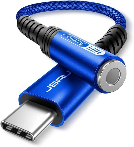 Vista 8 de Adaptador USB tipo C a conector de auriculares hembra de 3.5mm, cable JSAUX USB C a auxiliar de audio compatible con iPhone 15 Pro Max/15 Pro/15