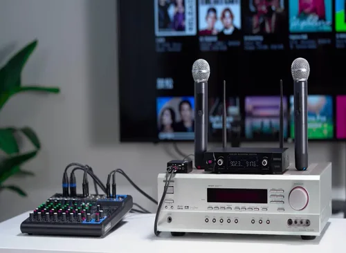Vista 6 de Sistema de Micrófono Inalámbrico con Estuche, Micrófono Inalámbrico Dual de Mano UHF Metálico de 20 Canales Profesional para Iglesia, DJ, Karaoke