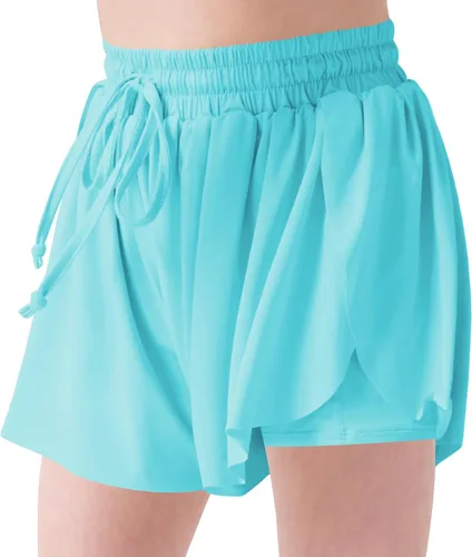 Vista 3 de Pantalones cortos fluidos con diseño de mariposa para niñas, pantalones cortos deportivos para niñas, pantalones cortos de mariposa para niños