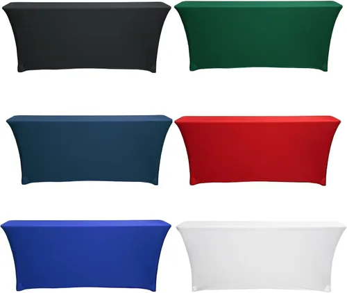 Vista 7 de YOUR CHAIR COVERS - Mantel elástico rectangular estándar de elastano de 6 pies x 18 pulgadas, color negro