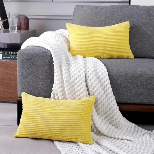 Vista 20 de Deconovo Fundas de Almohada Decorativas de Pana, Juego de 2 Fundas de Cojín Decorativas Suaves, Lavables a Máquina con Textura para Sofá, Sillón