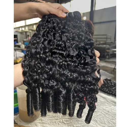Vista 3 de VIPbeauty - Paquetes de cabello humano rizado birmano 16A, 3.53 onzas, un Peluca rizada de 13 x 4
