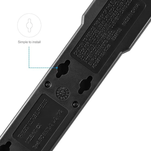 Vista 5 de KMC Regleta protectora contra sobretensiones de 6 tomas, paquete de 10, 735 julios, protección contra sobrecarga, cable de 2 pies