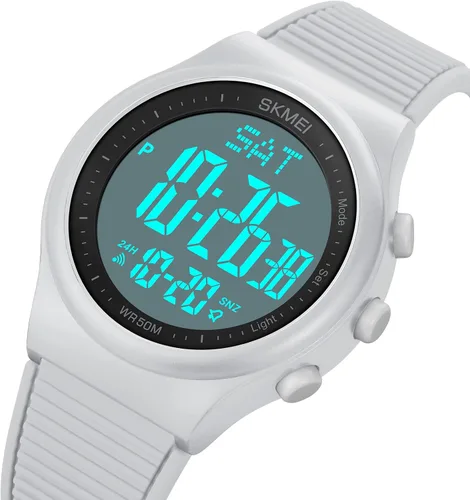 Vista 8 de CakCity Reloj digital para mujer, impermeable, cronómetro, relojes deportivos para hombres y mujeres, unisex, correa de goma para exteriores, reloj