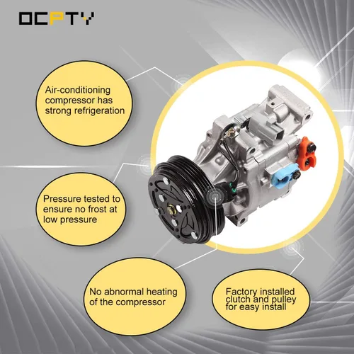 Vista 9 de OCPTY Compresor de CA para Toyota Echo 1.5L 4710487 471-0487 4711341 75121