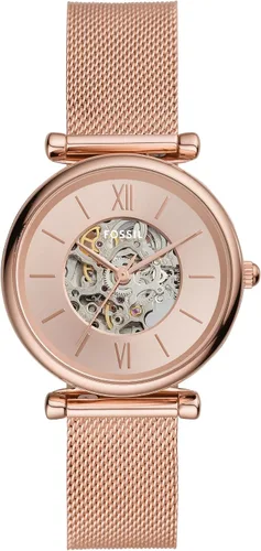 Vista 10 de Fossil Women's Carlie Automatic Stainless Steel Mesh Three-Hand Watch for Women, Dorado (Gold mesh)
