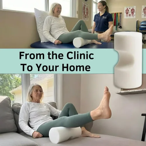 Vista 6 de KneEXT - Rollo de espuma para talón Ayuda de recuperación de reemplazo de rodilla poscirugía Cuña de doble función para extensión terminal