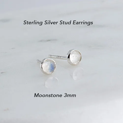 Vista 44 de Aretes pequeños de plata de ley para cartílago, tragus, hélix, múltiples piercings hipoalergénicos, piedra natal para mujer, juego de bisel