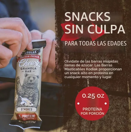 Vista 3 de Kodiak Cakes Barras masticables de granola, S'mores, altas proteínas, 100% granos integrales, 12 cajas con 5 barras cada una (60 barras en total)