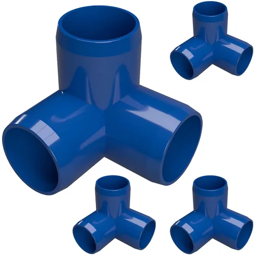 Vista 15 de Codo de 3 vías de PVC de grado para muebles de 1 pulgada en amarillo, fabricado en Estados Unidos, resistente a los rayos UV, a prueba de impactos