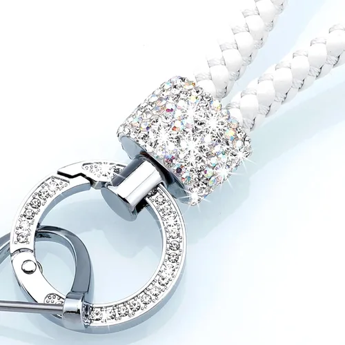 Vista 3 de Bling Bling Bling - Llavero de cristal de lujo para señoras y mujeres, llavero con correa
