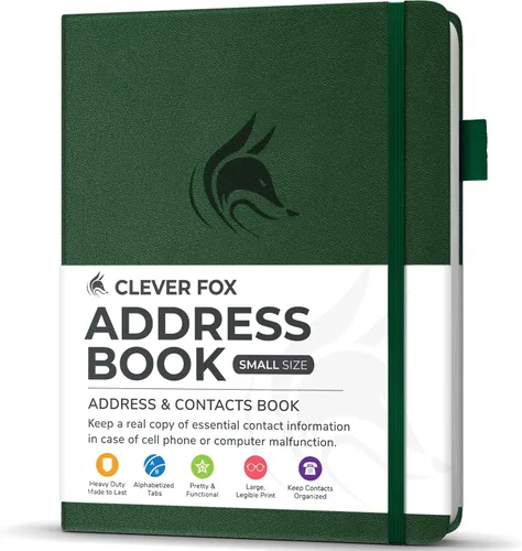 Vista 20 de Clever Fox - Libreta de direcciones con pestañas alfabéticas - Libro de teléfono y direcciones de cuero PU para guardar contactos de forma segura
