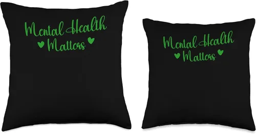 Vista 3 de Mental Health Awareness Matters Green Ribbon Throw Pillow