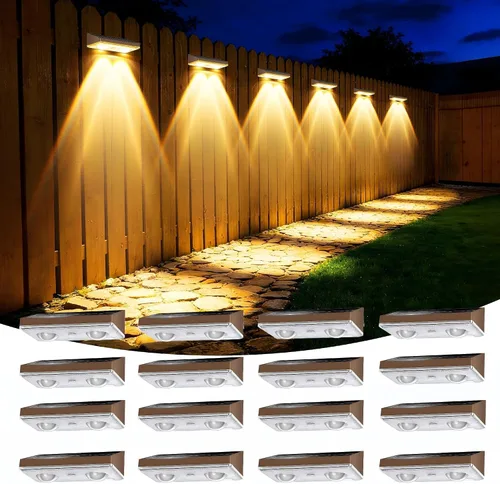 Vista 17 de Luces solares para valla al aire libre, paquete de 6 luces de valla Negro