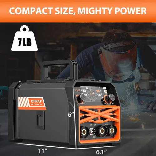 Vista 5 de Soldador MIG 140A, Núcleo de Fundente MIG/Electrodo/Lift TIG 3 en 1 Máquina de Soldadura con Sinergia, Inversor IGBT 110V Soldador Portátil sin Gas