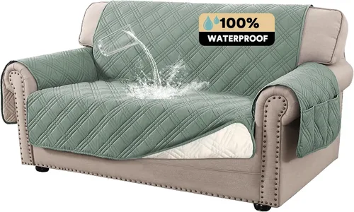 Vista 36 de PrinceDeco Fundas 100% impermeables para sofá biplaza de 2 cojines, fundas impermeables y lavables para sofá con bolsillo lateral, protector