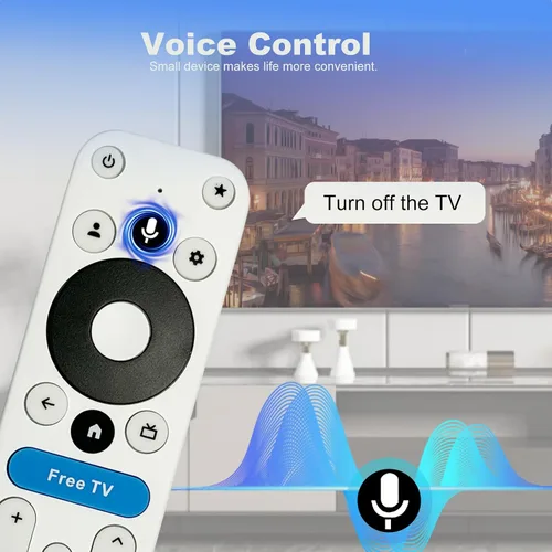 Vista 7 de Remoto de voz reemplazado para dispositivo de transmisión onn 4K Compatible con 100024646 100026240 100135769 Material ABS blanco
