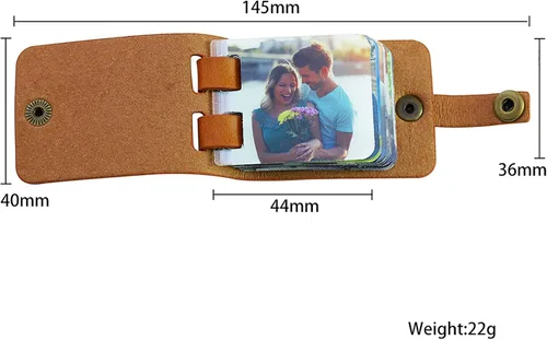 Vista 5 de Llavero personalizado con imagen, álbum de fotos personalizado, llavero de cuero grabado, regalo para parejas y familia
