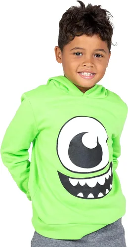 Vista 2 de Disney Pixar Monsters Inc. Mike - Sudadera con capucha de forro polar para niños pequeños, color verde, 5T, Mike Wazowski